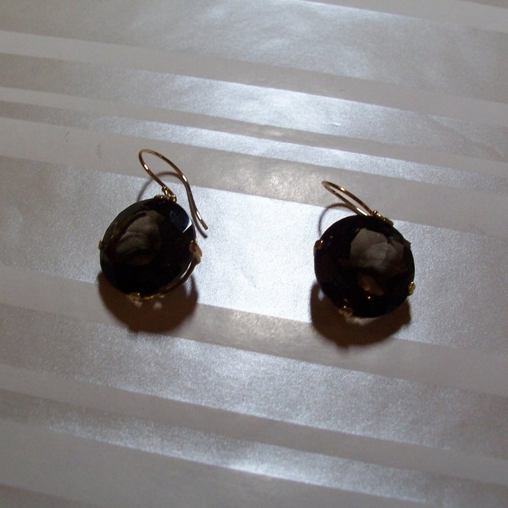 14K Smoky Quartz Earrings